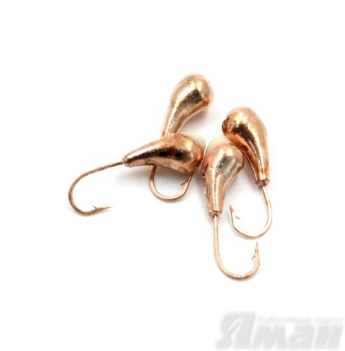 Мормышка \"ЯМАН\" уралка с отв.,цв.COPPER PLATED, с фосф. пяткой, d 4, вес 0,5 г (уп. 5 шт.)