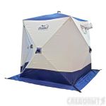 Палатка зимняя куб СЛЕДОПЫТ 1,8 х1,8 м, Oxford 210D PU 1000, 3-местная, цв. бело-синий