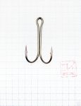 Крючок KOI "SHORT DOUBLE HOOK", размер 2/0 (INT), цвет BN, двойник (10 шт.)/20/