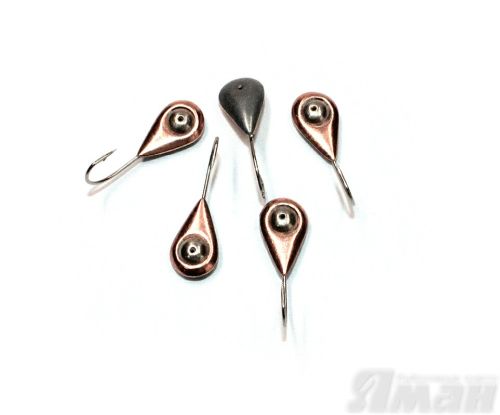 Мормышка паяная ЯМАН Капля окуневая, вес 1,36 г, медь (уп. 5 шт.)