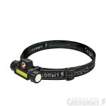 Фонарь налобный "СИБИРСКИЙ СЛЕДОПЫТ-Спектр", съемный, 1 LED + 1 COB, аккум. 220В, USB/120/160/