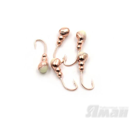 Мормышка \"ЯМАН\" муравей с отв.,цв.COPPER PLATED, с фосф. пяткой, d 3, вес 0,3 г (уп. 5 шт.)