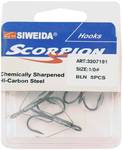 Крючок тройной-незацепляйка SIWEIDA SCORPION WEEDLESS TREBLE №1/0BLN (5шт.)