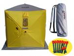 Палатка зимняя куб Helios 1.8х1,8 (3желтый/2серый)