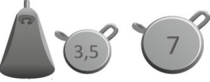 Набор грузил IZUMI Umami Weights L pack (3.5гр x 4шт. + 7 гр. x 4 шт.), 8 шт в упак.