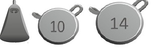 Набор грузил IZUMI Umami Weights M pack (10гр. x 3шт. + 14гр.x 3 шт.), 6 шт в упак.